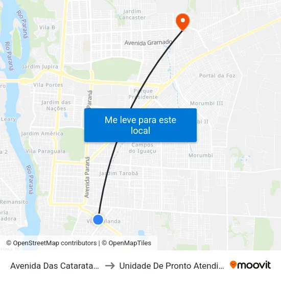 Avenida Das Cataratas, 730 to Unidade De Pronto Atendimento map