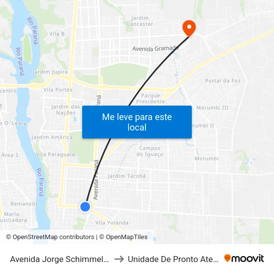 Avenida Jorge Schimmelpfeng 862 to Unidade De Pronto Atendimento map