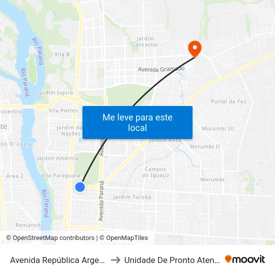 Avenida República Argentina, 20 to Unidade De Pronto Atendimento map