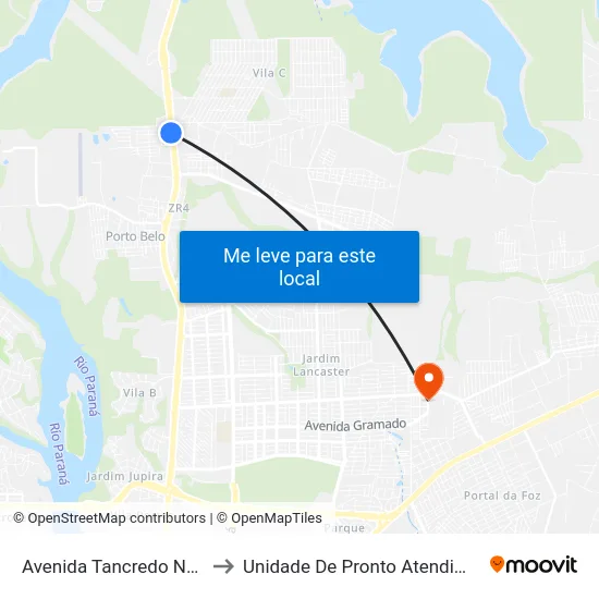Avenida Tancredo Neves to Unidade De Pronto Atendimento map