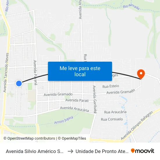 Avenida Silvio Américo Sasdelli, 386 to Unidade De Pronto Atendimento map