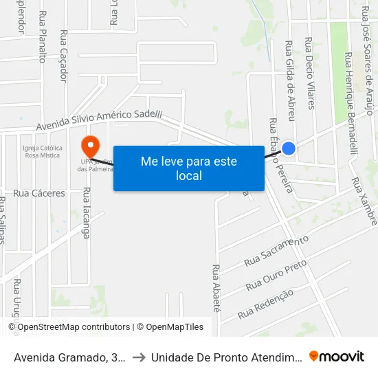 Avenida Gramado, 3191 to Unidade De Pronto Atendimento map