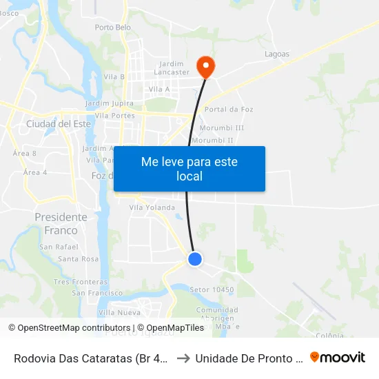 Rodovia Das Cataratas (Br 469) - Hotel Carimã to Unidade De Pronto Atendimento map