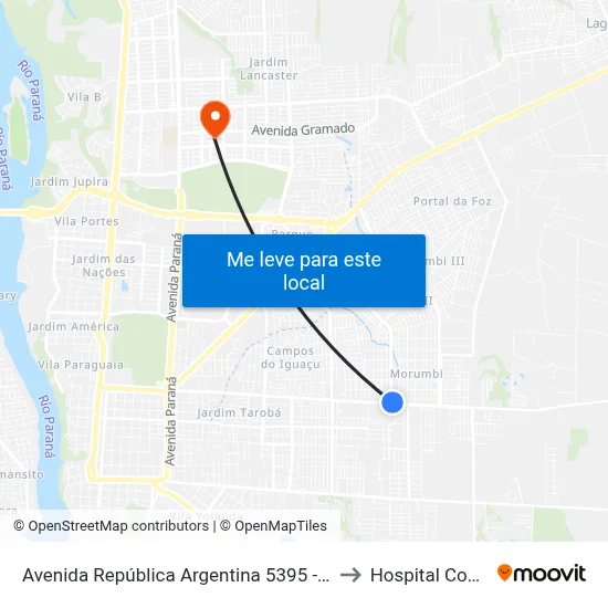 Avenida República Argentina 5395 - Escola Alternativa - Casa Ofício to Hospital Costa Cavalcanti map
