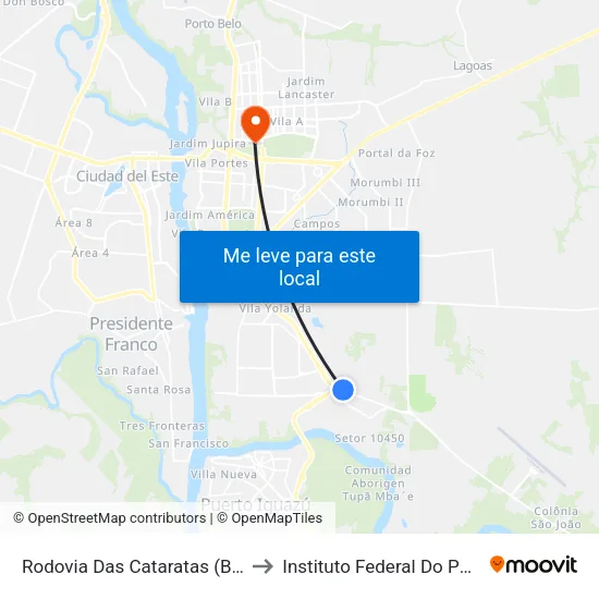 Rodovia Das Cataratas (Br 469) - Hotel Carimã to Instituto Federal Do Paraná - Campus Foz map