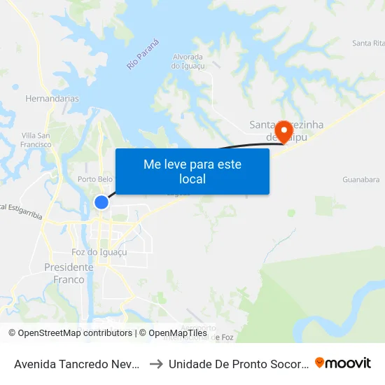 Avenida Tancredo Neves, 1774 to Unidade De Pronto Socorro (Upa) map