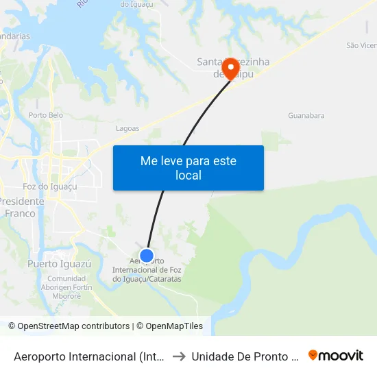 Aeroporto Internacional (International Airport) to Unidade De Pronto Socorro (Upa) map
