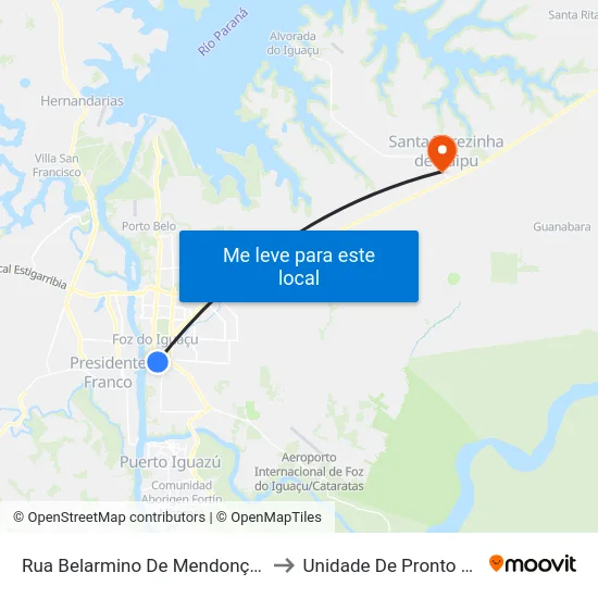 Rua Belarmino De Mendonça, 560 - Patronato to Unidade De Pronto Socorro (Upa) map