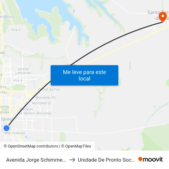 Avenida Jorge Schimmelpfeng 862 to Unidade De Pronto Socorro (Upa) map