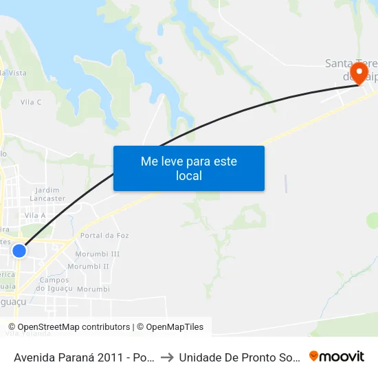 Avenida Paraná 2011 - Polícia Federal to Unidade De Pronto Socorro (Upa) map