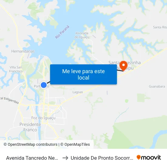 Avenida Tancredo Neves, 62 to Unidade De Pronto Socorro (Upa) map