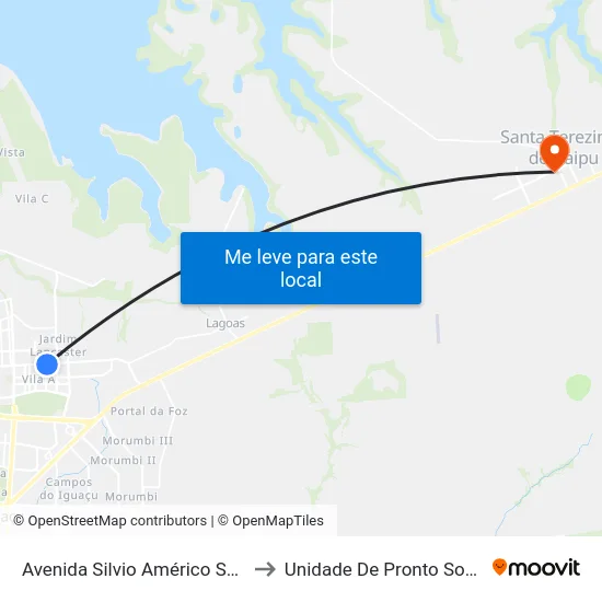 Avenida Silvio Américo Sasdelli, 1780 to Unidade De Pronto Socorro (Upa) map