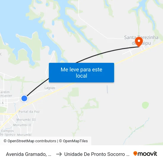 Avenida Gramado, 3191 to Unidade De Pronto Socorro (Upa) map
