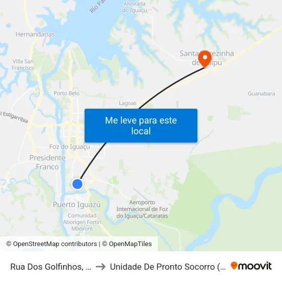 Rua Dos Golfinhos, 299 to Unidade De Pronto Socorro (Upa) map
