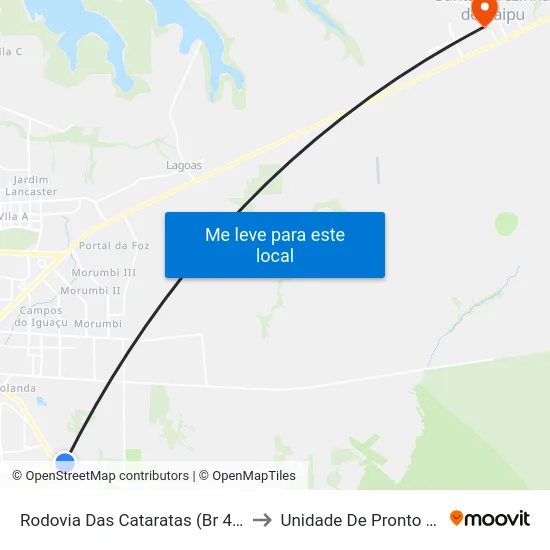 Rodovia Das Cataratas (Br 469) - Hotel Carimã to Unidade De Pronto Socorro (Upa) map