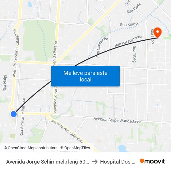 Avenida Jorge Schimmelpfeng 50 - Igreja Matriz to Hospital Dos Animais map