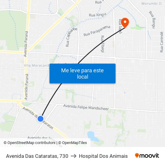 Avenida Das Cataratas, 730 to Hospital Dos Animais map