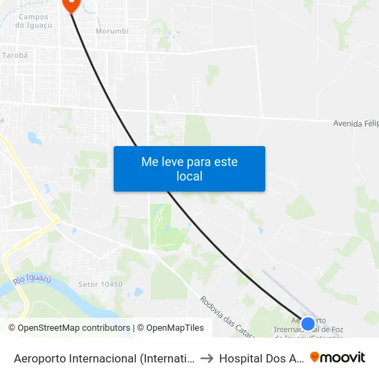 Aeroporto Internacional (International Airport) to Hospital Dos Animais map