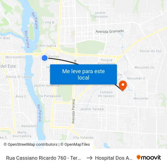 Rua Cassiano Ricardo 760 - Terminal Ponte to Hospital Dos Animais map