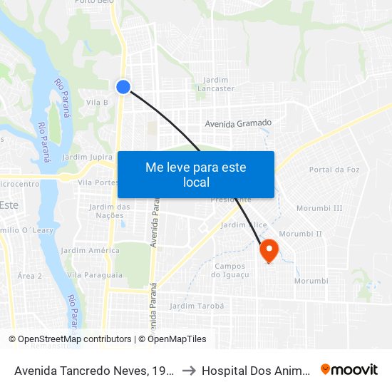Avenida Tancredo Neves, 1994 to Hospital Dos Animais map