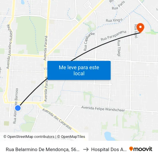 Rua Belarmino De Mendonça, 560 - Patronato to Hospital Dos Animais map