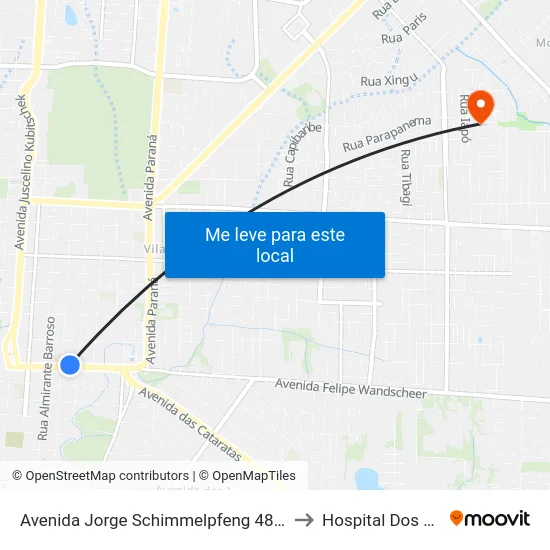 Avenida Jorge Schimmelpfeng 488 - Mcdonald's to Hospital Dos Animais map