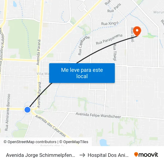 Avenida Jorge Schimmelpfeng 862 to Hospital Dos Animais map