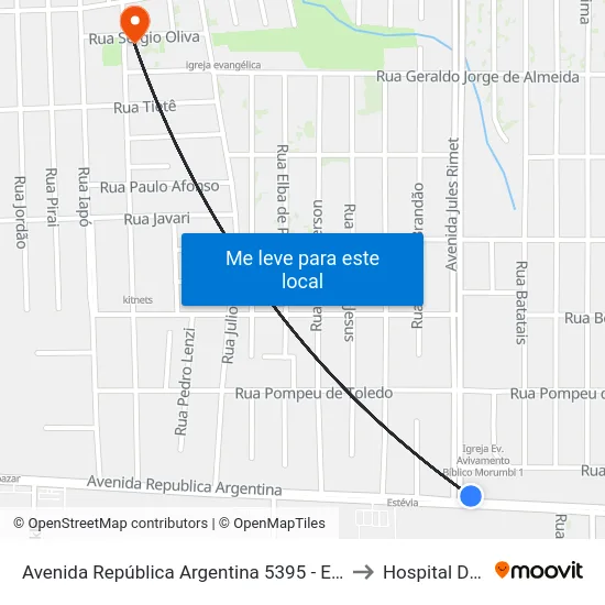 Avenida República Argentina 5395 - Escola Alternativa - Casa Ofício to Hospital Dos Animais map