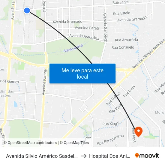 Avenida Silvio Américo Sasdelli, 386 to Hospital Dos Animais map