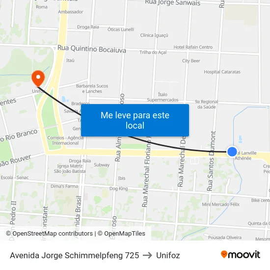 Avenida Jorge Schimmelpfeng 725 to Unifoz map