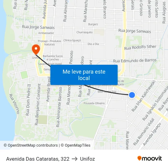 Avenida Das Cataratas, 322 to Unifoz map
