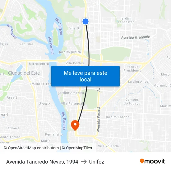 Avenida Tancredo Neves, 1994 to Unifoz map
