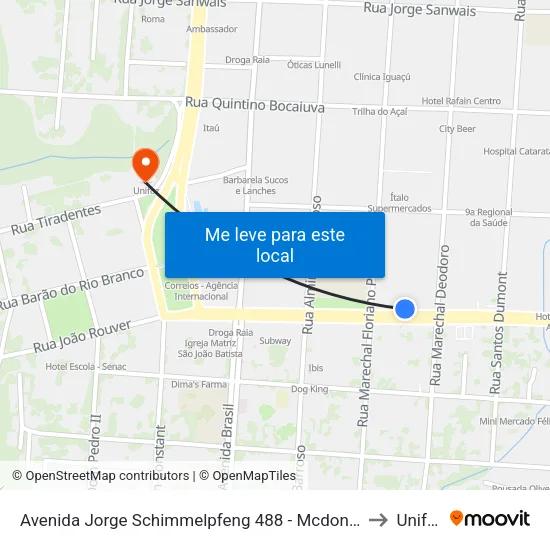 Avenida Jorge Schimmelpfeng 488 - Mcdonald's to Unifoz map