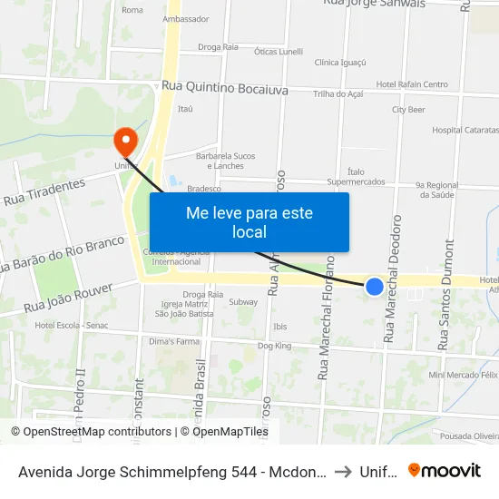 Avenida Jorge Schimmelpfeng 544 - Mcdonald's to Unifoz map