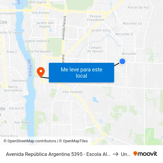 Avenida República Argentina 5395 - Escola Alternativa - Casa Ofício to Unifoz map
