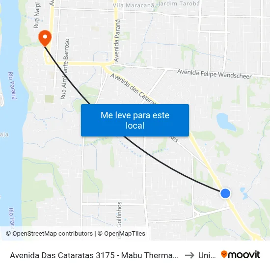 Avenida Das Cataratas 3175 - Mabu Thermas Grand Resort to Unifoz map
