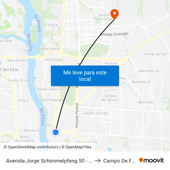 Avenida Jorge Schimmelpfeng 50 - Igreja Matriz to Campo De Futebol map
