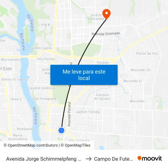 Avenida Jorge Schimmelpfeng 725 to Campo De Futebol map