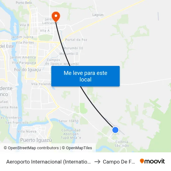Aeroporto Internacional (International Airport) to Campo De Futebol map