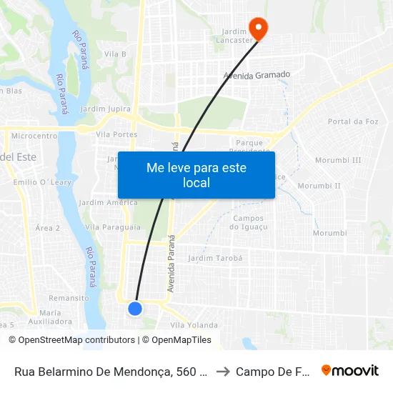 Rua Belarmino De Mendonça, 560 - Patronato to Campo De Futebol map