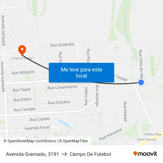 Avenida Gramado, 3191 to Campo De Futebol map