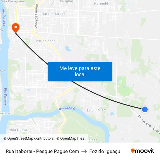 Rua Itaboraí - Pesque Pague Cem to Foz do Iguaçu map