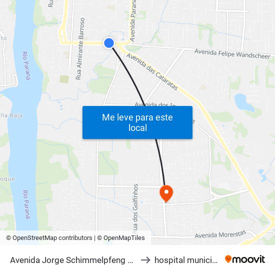 Avenida Jorge Schimmelpfeng 725 to hospital municipal map