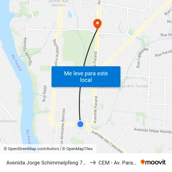 Avenida Jorge Schimmelpfeng 725 to CEM - Av. Paraná map
