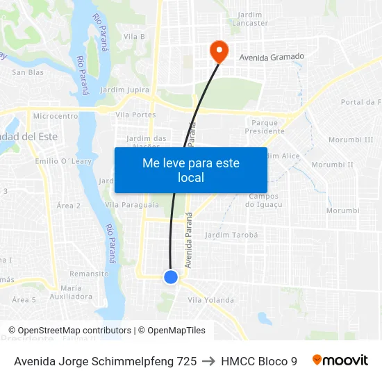 Avenida Jorge Schimmelpfeng 725 to HMCC Bloco 9 map