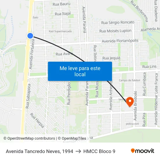 Avenida Tancredo Neves, 1994 to HMCC Bloco 9 map