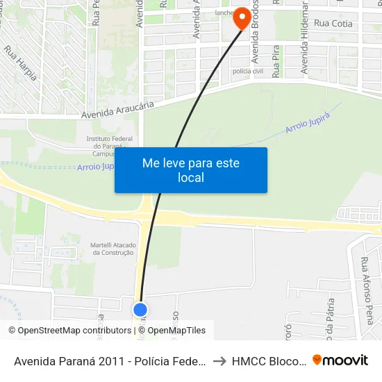 Avenida Paraná 2011 - Polícia Federal to HMCC Bloco 9 map