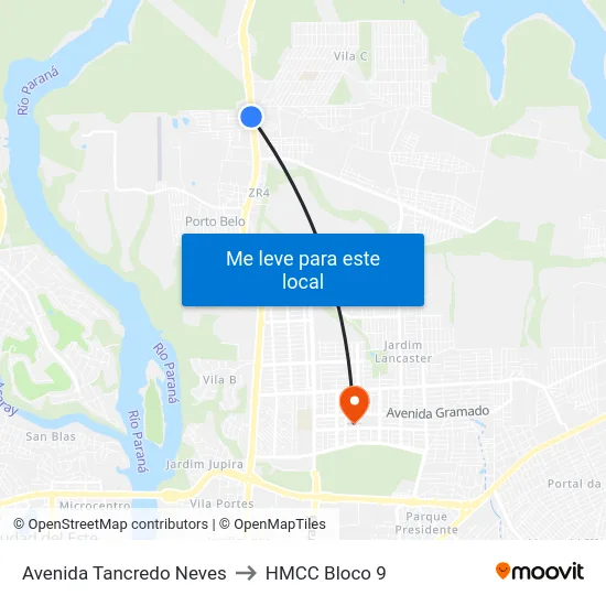 Avenida Tancredo Neves to HMCC Bloco 9 map