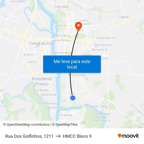 Rua Dos Golfinhos, 1211 to HMCC Bloco 9 map