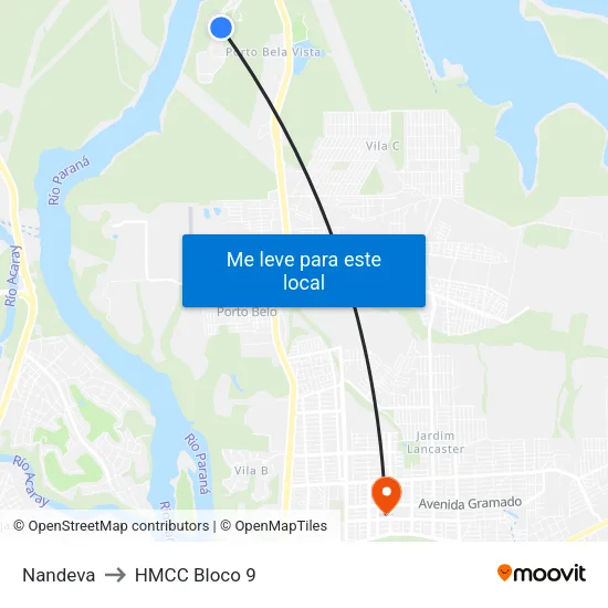 Nandeva to HMCC Bloco 9 map